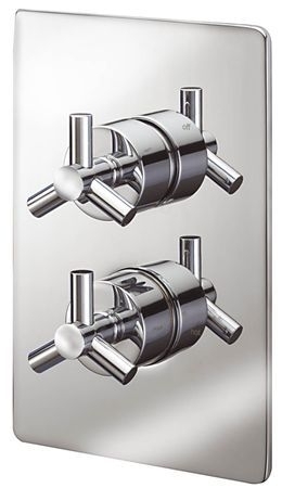 Concealed thermostatic shower valve with 2 way diverter