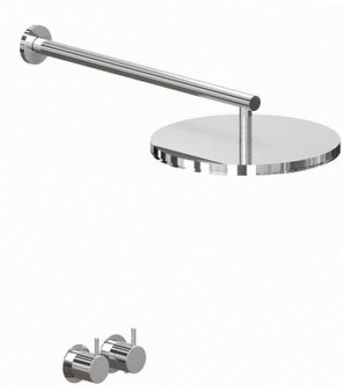 Vola shower mixer with wall mounted shower head