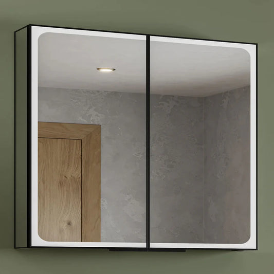 HIB EUNA 80 MIRROR CABINET BLACK FINISH