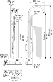 Vola FS5 bath mixer inc handshower